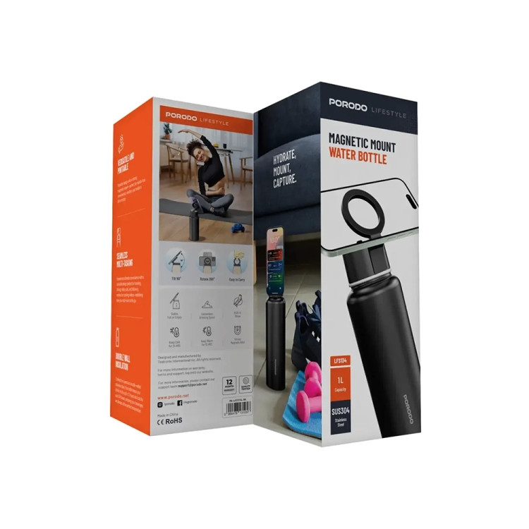 ماگ آب همراه با هولدر مگنتی پرودو مدل PORODO WATER BOTTLE LFST134