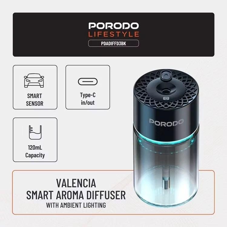 خوشبو کننده هوا هوشمند پرودو Porodo Valencia Smart Aroma Diffuser PDADIFFD3