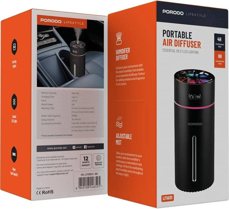 خوشبو کننده و رطوبت ساز پرودو PD-LFST031ظرفیت 300 میلی لیتر