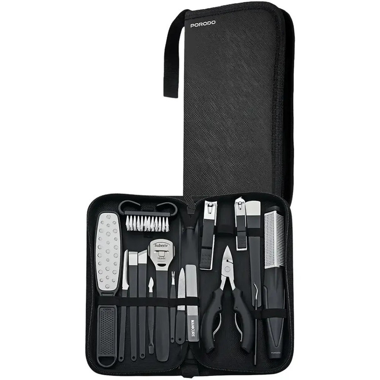 ست ۱۶ کاره مانیکور و پدیکور ناخن پرودو مدل Porodo Manicure & PedicureSet PDLFST8010BK